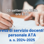 Presa di servizio Docenti e Personale ATA individuati da GPS o graduatorie I e II fascia ATA